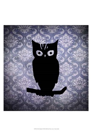 Owl &amp; Damask by Vision Studio art print