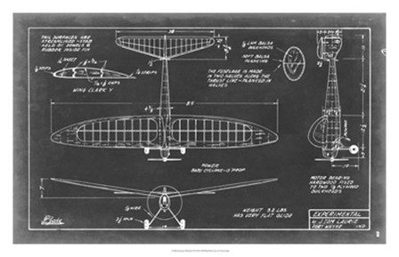 Aeronautic Blueprint VI by Vision Studio art print