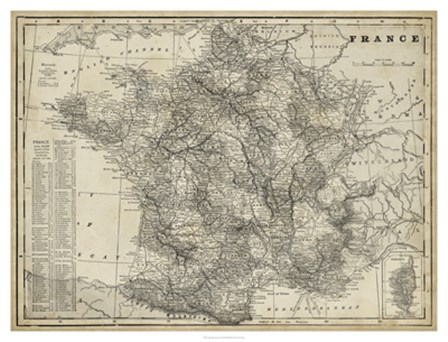 Antique Map of France by Vision Studio art print