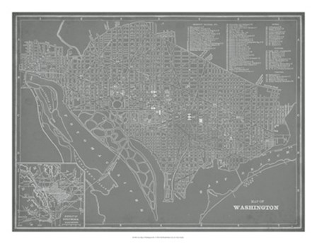 City Map of Washington, D.C. by Vision Studio art print