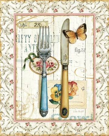 Rose Garden Utensils I by Lisa Audit art print