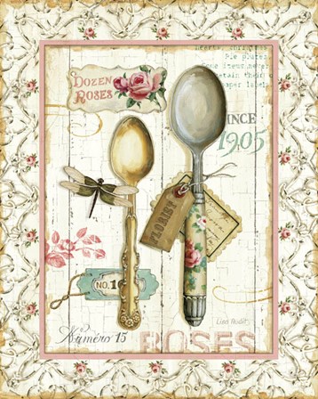 Rose Garden Utensils II by Lisa Audit art print