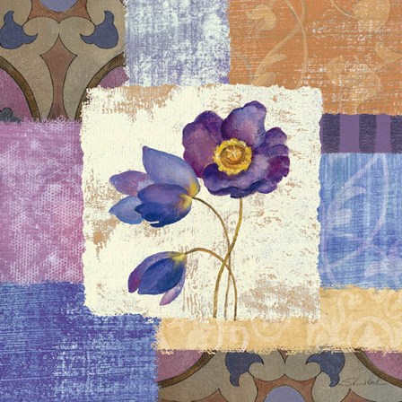 Tiled Poppies I - Purple by Silvia Vassileva art print