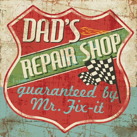 Mancave IV - Dads Repair Shop by Pela Studio art print