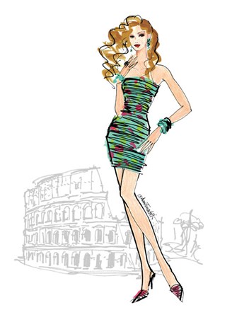 Colorful Fashion IV - Rome by Anne Tavoletti art print