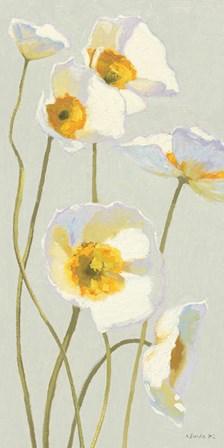 White on White Poppies Panel I by Shirley Novak art print