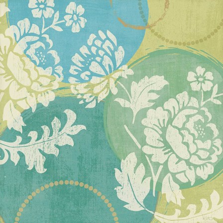 Floral Decal Turquoise II by Veronique Charron art print