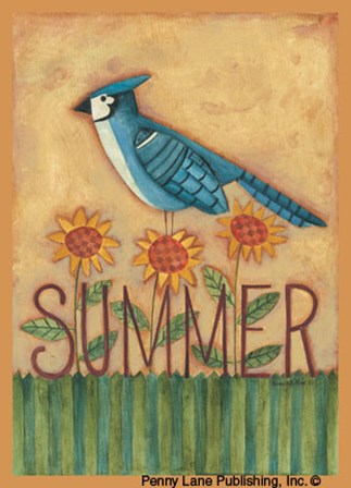 Summer Blue Jay by Bernadette Mood art print