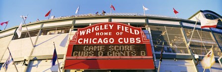 Red score board outside Wrigley Field,USA, Illinois, Chicago by Panoramic Images art print
