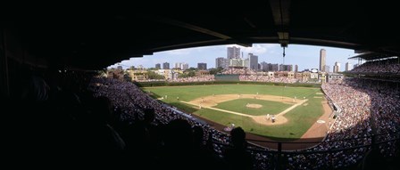 High angle view of a baseball stadium, Wrigley Field, Chicago, Illinois, USA by Panoramic Images art print