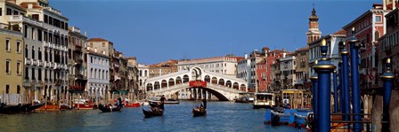 Bridge across a canal, Rialto Bridge, Grand Canal, Venice, Veneto, Italy by Panoramic Images art print