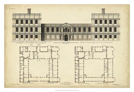 Elevation &amp; Plan for Castle Abby by Marilee Campbell art print