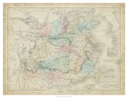 Map of China by William Hughes art print