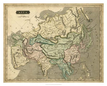 Thomson&#39;s Map of Asia by John Thomson art print