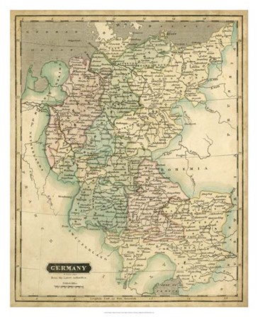 Thomson&#39;s Map of Germany by John Thomson art print