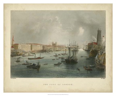 The Port of London by W. H. Bartlett art print