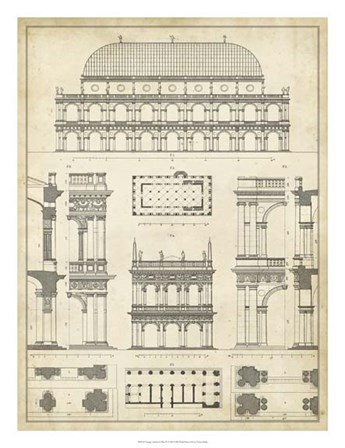 Vintage Architect&#39;s Plan IV by Vision Studio art print