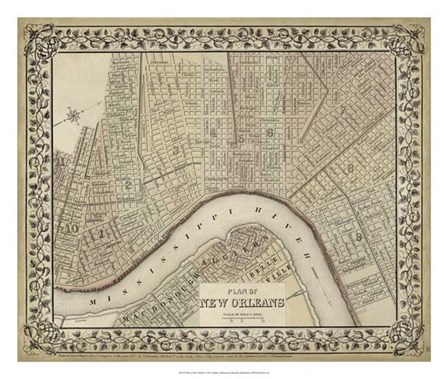 Plan of New Orleans by Laura Mitchell art print