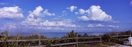 Fence on the beach, Tampa Bay, Gulf Of Mexico, Anna Maria Island, Manatee County, Florida, USA by Panoramic Images art print