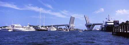 Bridge across a canal, Atlantic Intracoastal Waterway, Fort Lauderdale, Broward County, Florida, USA by Panoramic Images art print