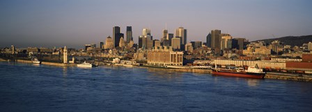 Harbor with the city skyline, Montreal, Quebec, Canada by Panoramic Images art print