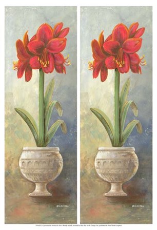 2-Up Amaryllis Vertical by Wendy Russell art print