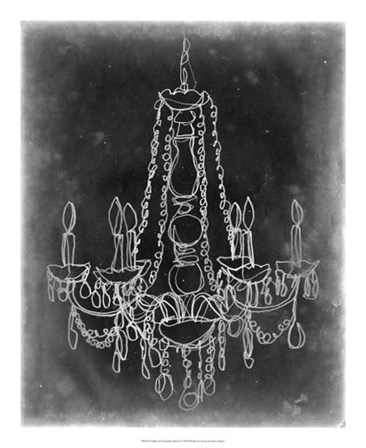 Chalkboard Chandelier Sketch I by Ethan Harper art print