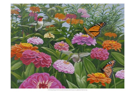 Zinnia Bouquet by Fred Szatkowski art print