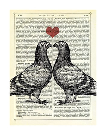 Pigeons in Love by Marion McConaghie art print