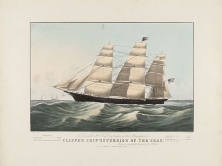 The Clipper Ship &quot;Sovereign of the Seas&quot;, 1852 by Nathaniel Currier art print