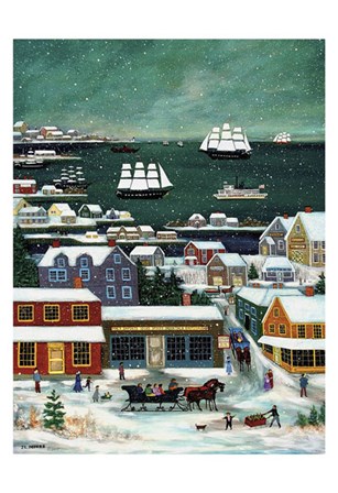 Winter in Nantucket Harbor by Janet Munro art print