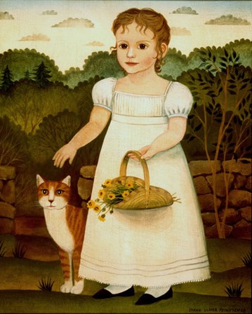 Girl with Cat by Diane Ulmer Pedersen art print