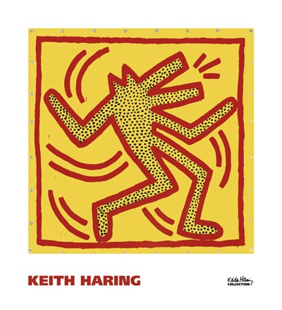 Untitled, 1982 (red dog on yellow) by Keith Haring art print