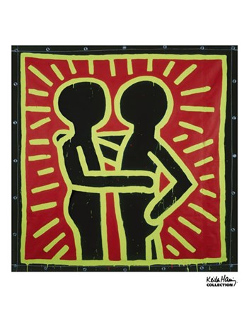 Untitled, 1982 (couple in black, red, and green) by Keith Haring art print