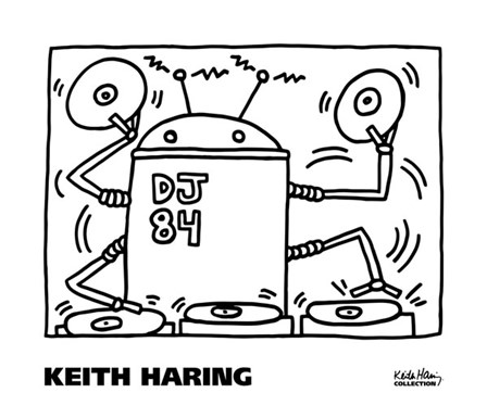 DJ 84, 1983 by Keith Haring art print