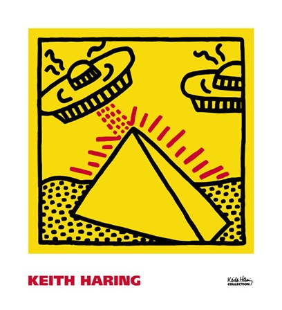 Untitled, 1984 (pyramid with UFOs) by Keith Haring art print