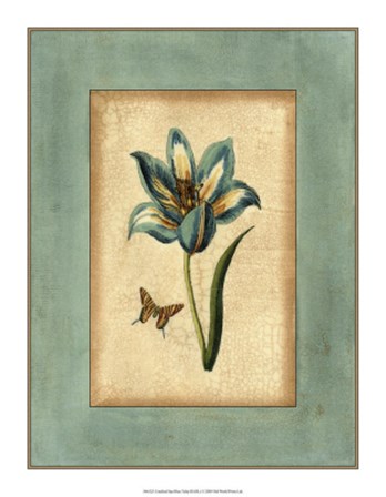 Crackled Spa Blue Tulip III by Vision Studio art print