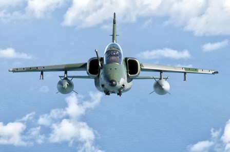 Brazilian Air Force Embraer A-1B Over Brazil by Giovanni Colla/Stocktrek Images art print