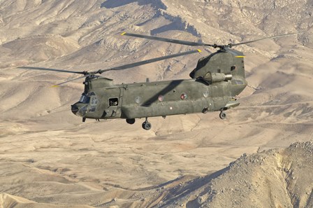Italian Army CH-47C Chinook Helicopter Over Afghanistan by Giovanni Colla/Stocktrek Images art print