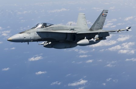 A CF-188A Hornet of the Royal Canadian Air Force (side view) by Gert Kromhout/Stocktrek Images art print