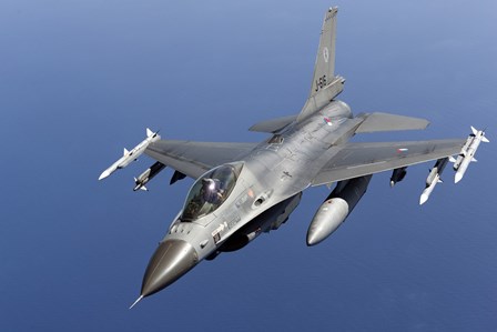 Dutch F-16AM Over the Mediterranean Sea (top view) by Gert Kromhout/Stocktrek Images art print