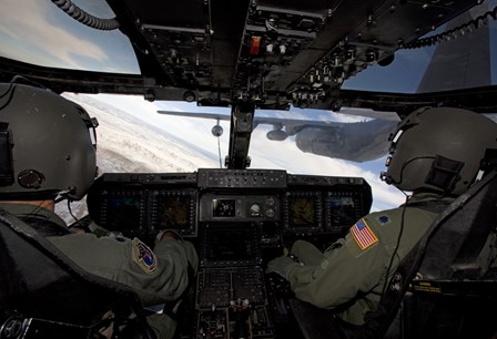 CV-22 Osprey conducts Aerial Refueling with an HC-130 by HIGH-G Productions/Stocktrek Images art print