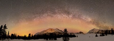 Aurora Borealis and Milky Way over Yukon, Canada by Joseph Bradley/Stocktrek Images art print