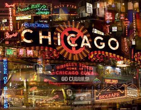 Chicago Night by Giesla Hoelscher art print