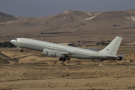 A Boeing 707 Re&#39;em of the Israeli Air Force over Israel by Ofer Zidon/Stocktrek Images art print