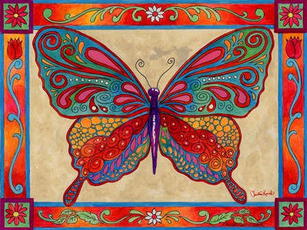 Mosaic Butterfly by Christine Kerrick art print