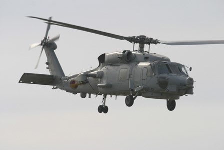 An SH-60B Seahawk of the Spanish Navy in Flight Over Rota, Spain by Timm Ziegenthaler/Stocktrek Images art print