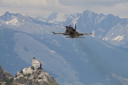 Swiss Air Force F-5E Tigers Above Sion Air Base, Sion, Switzerland by Timm Ziegenthaler/Stocktrek Images art print