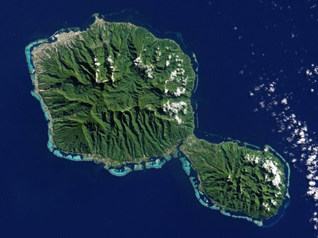 Satellite View of Tahiti by Stocktrek Images art print