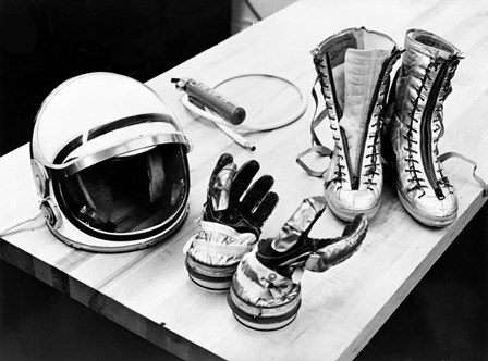 Components of the Mercury Spacesuit Included Gloves, Boots and a Helmet by Stocktrek Images art print